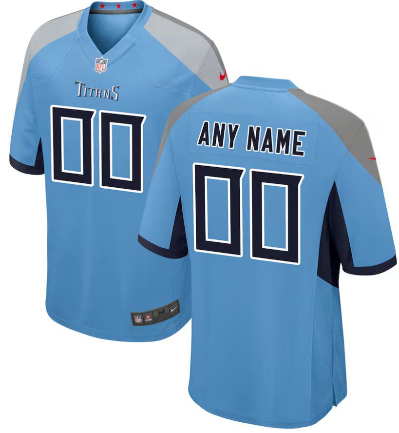Men Custom Tennessee Titans Light Blue 2025 NFL Draft First Round Pick Nike  Game Jersey